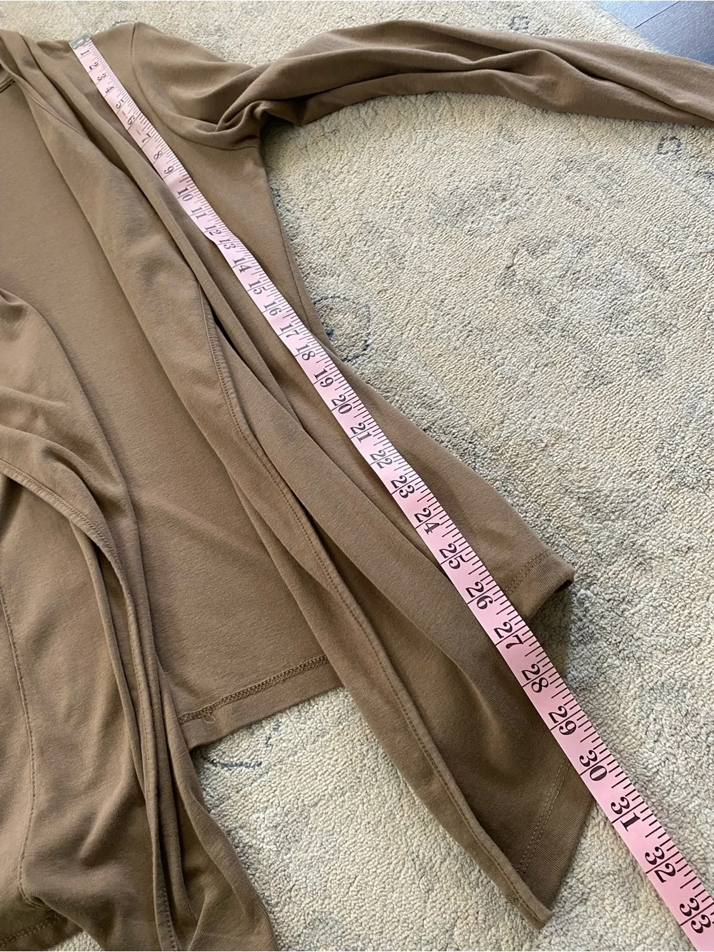 J. Jill Perfect Pima Cascade Cardigan Medium Brown 100% Cotton Waterfall Pockets